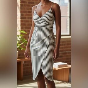 Bardot Elegant Black and White Striped Dress size US 6